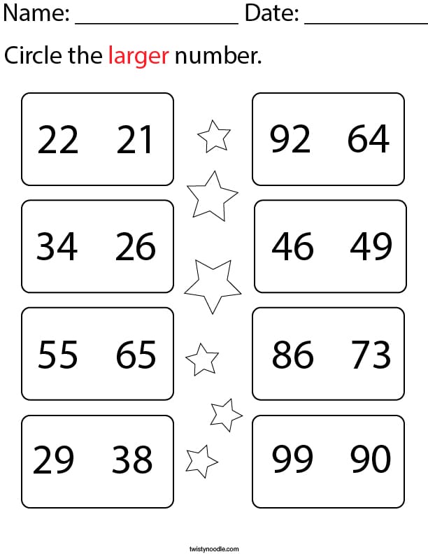 Circle the Number Worksheets for Pre-K
