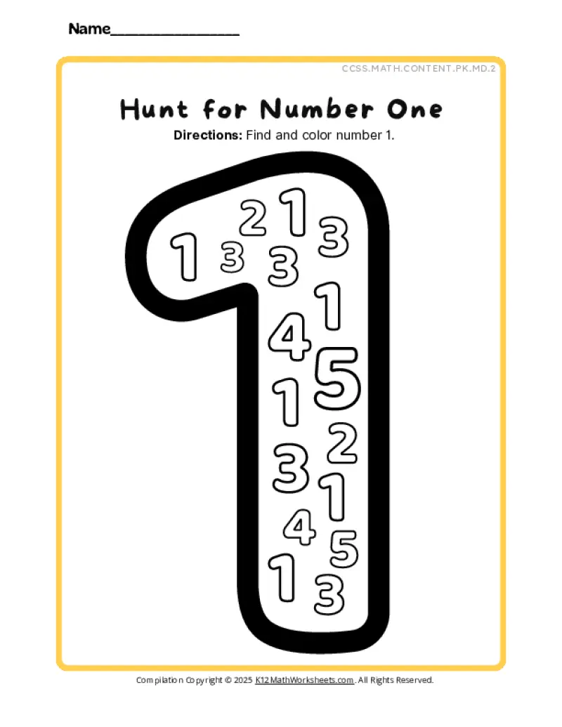 Circle the Number Worksheets for Pre-K