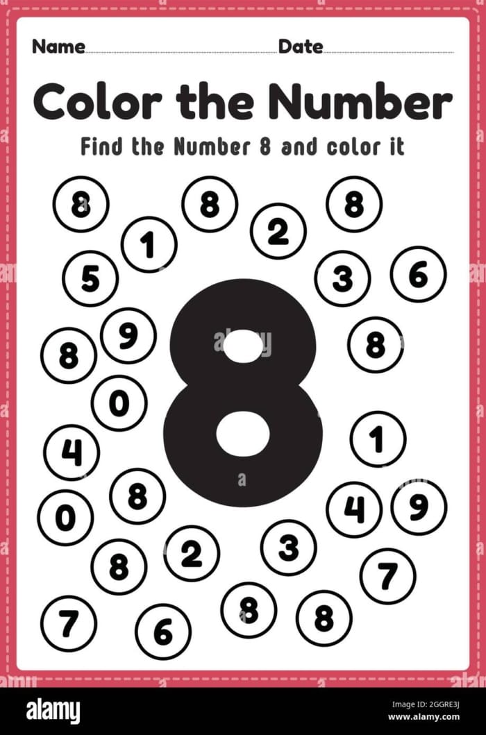 Circle the Number Worksheets for Pre-K