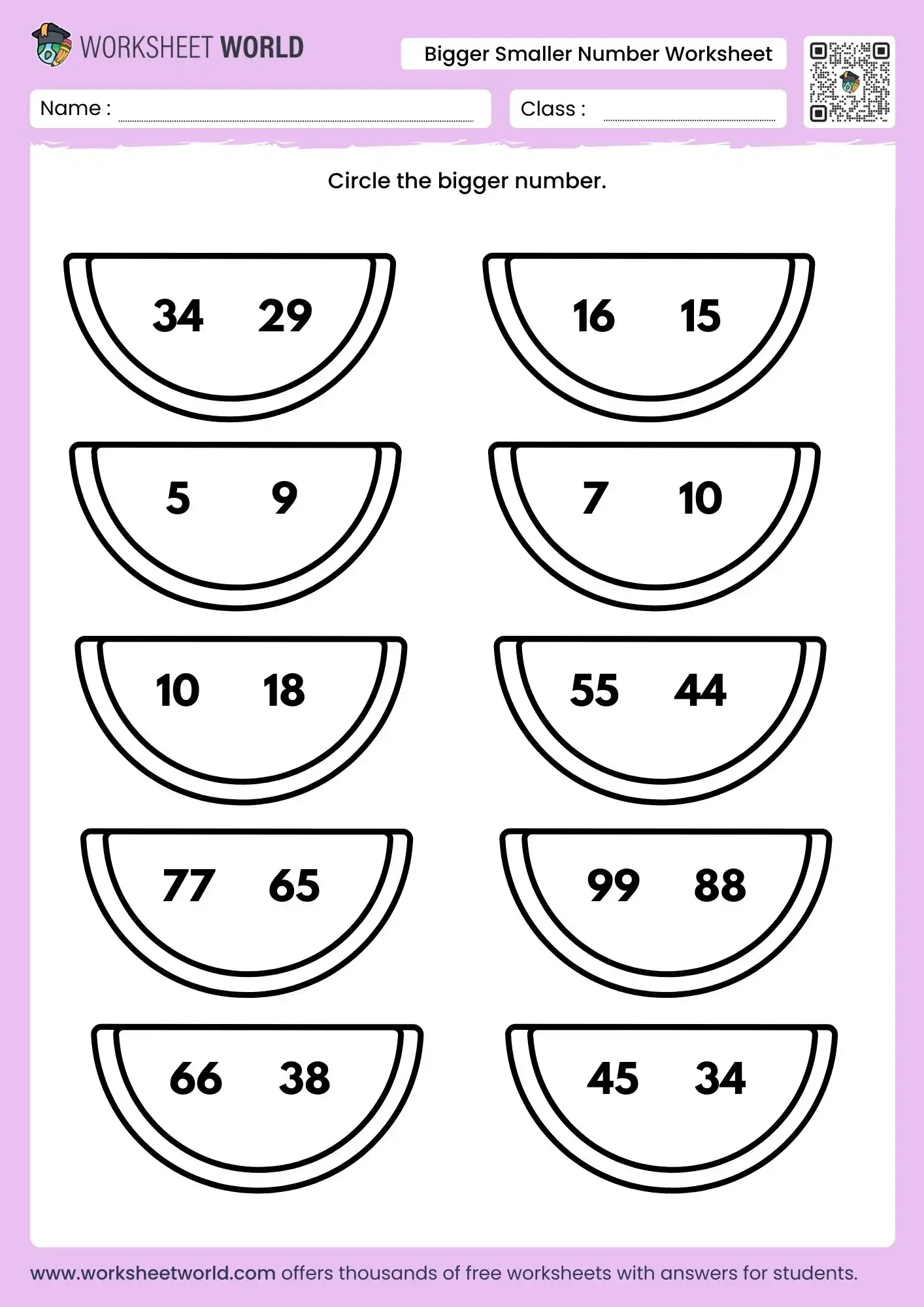 Circle the Number Worksheets for Pre-K