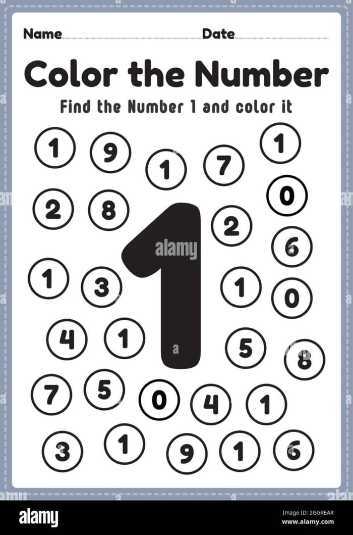 Circle the Number Worksheets for Pre-K