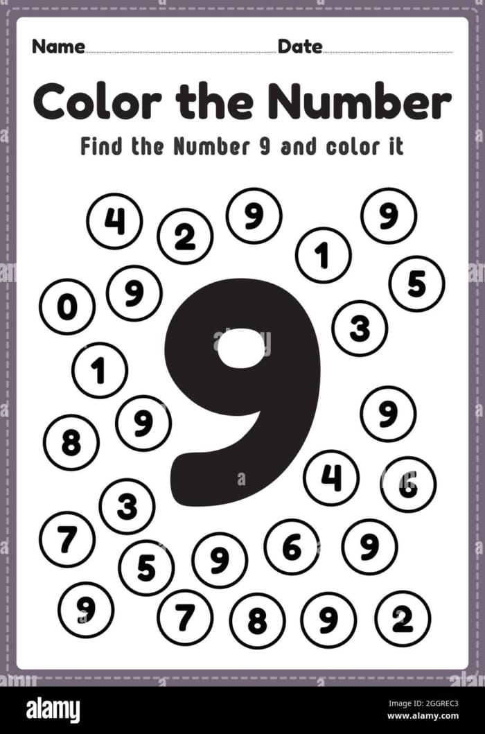 Circle the Number Worksheets for Pre-K