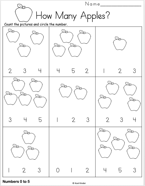 Circle the Number Worksheets for Pre-K