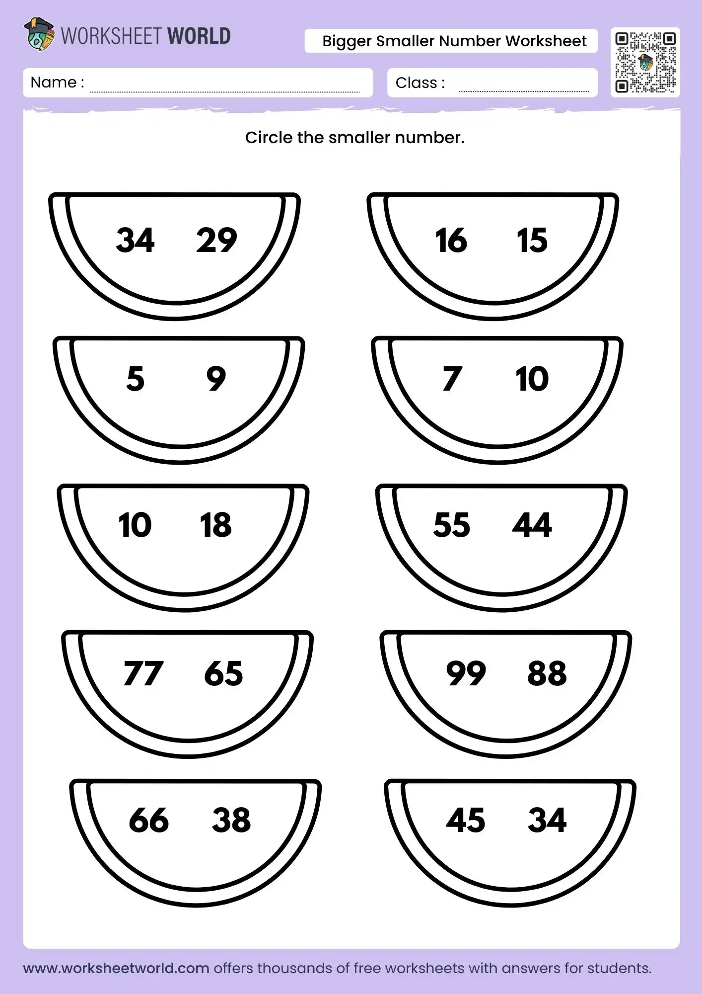 Circle the Number Worksheets for Pre-K
