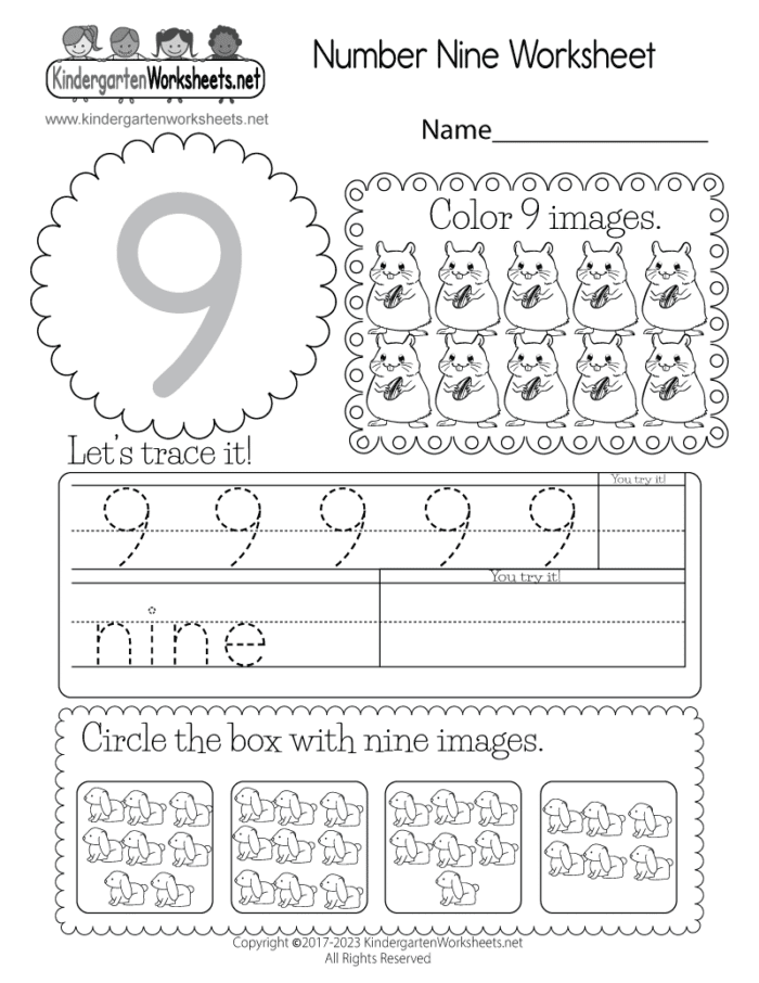 Circle the Number Worksheets for Pre-K