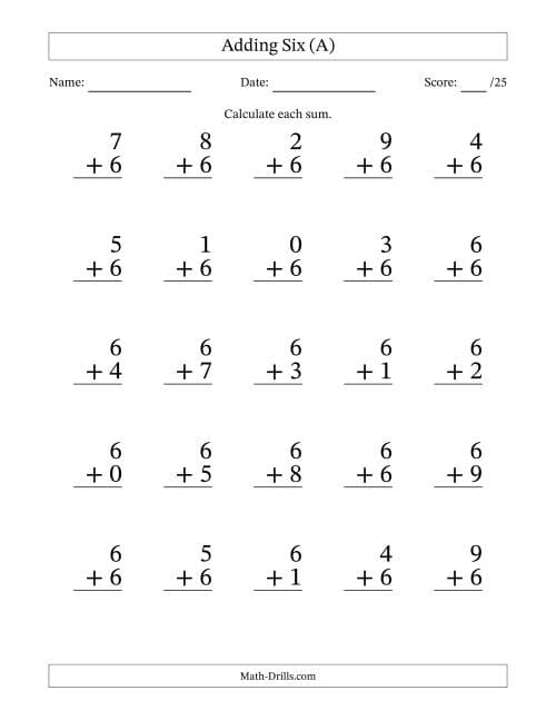Minute Math Addition Worksheets for First Grade