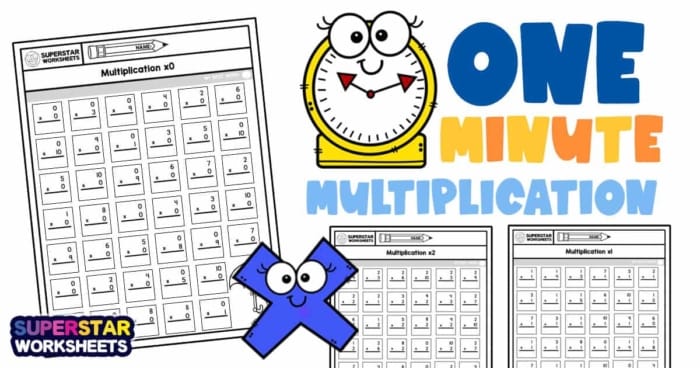 Quick 1 Minute Multiplication Worksheets for 3rd Grade